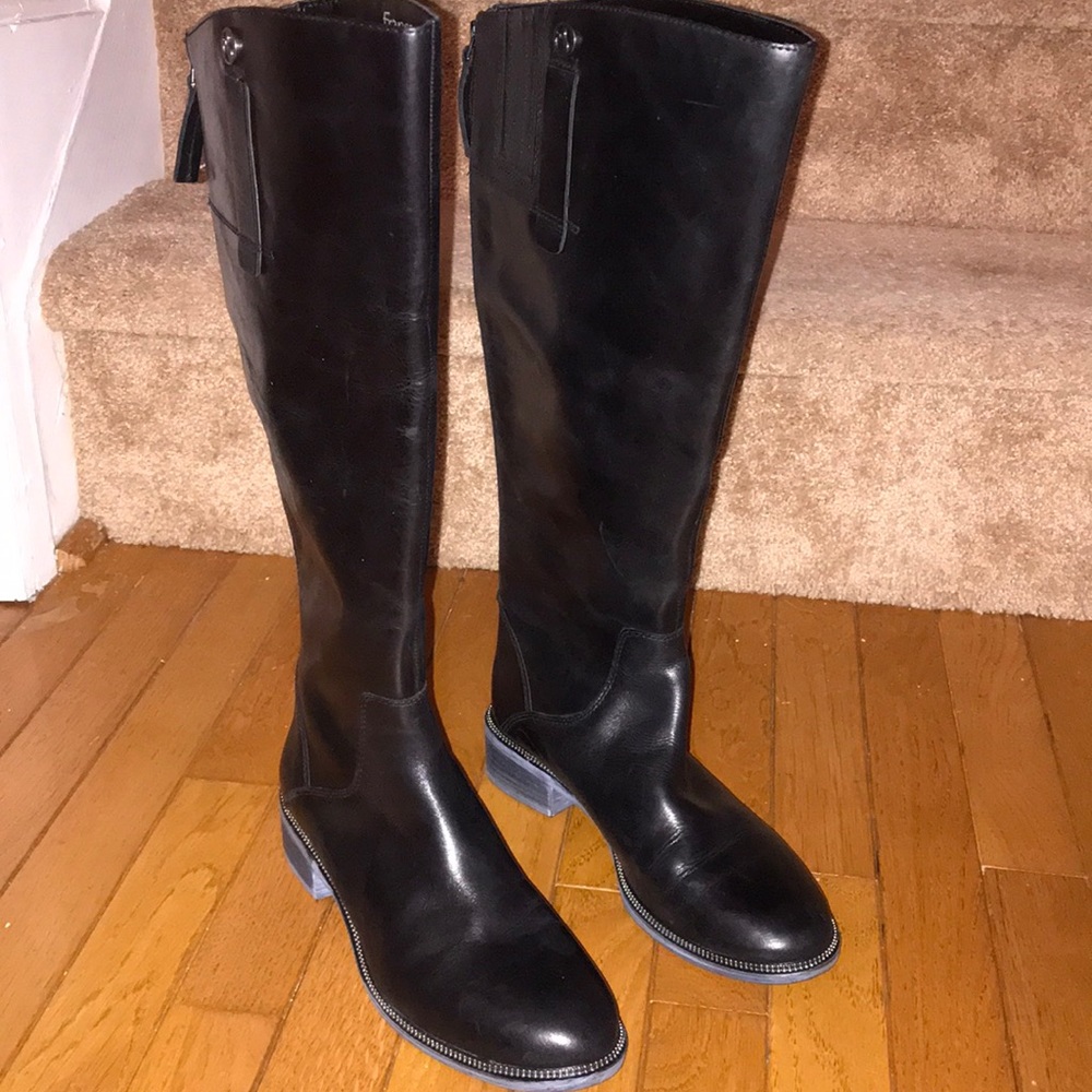 Franco Sarto Black Becky Knee High Wide Calf Boot